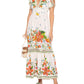 Off-white v-neck floral dress