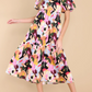 Floral Print Boat Neck Maxi Dress