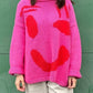 COLORFUL SMILEY FACE LOOSE PULLOVER SWEATER