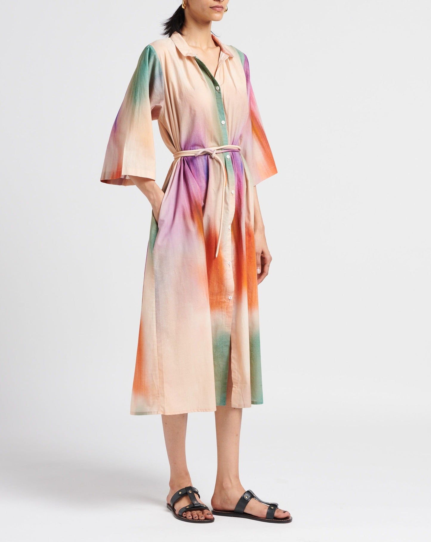 Multicolored Long organic cotton dress