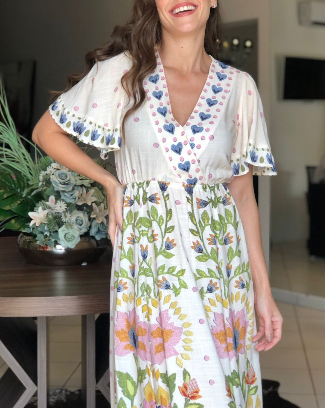 V-Neck Printed Summer Dress