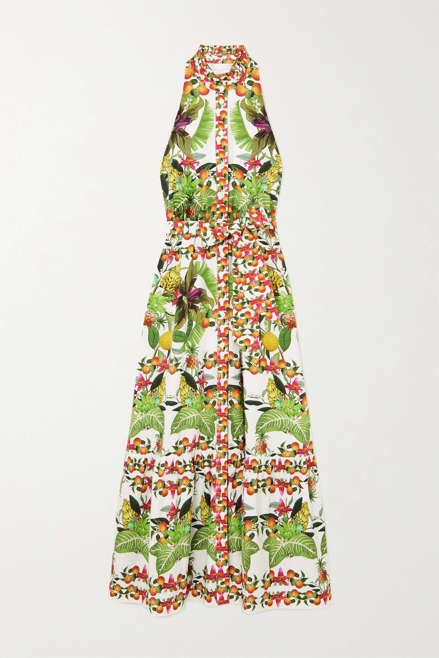 Biba tiered printed cotton-poplin maxi dress