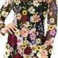 Three-dimensional flower wrap hip sexy dress