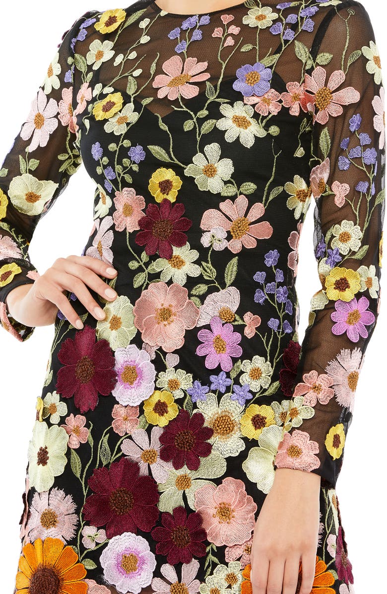 Three-dimensional flower wrap hip sexy dress