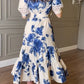 Blue Floral Print Dress