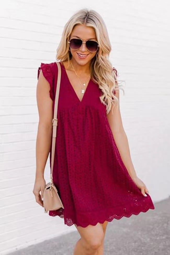 Fresh V-Neck Mini Dress