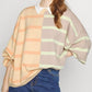 Striped Drop Shoulder Round Neck Blouse