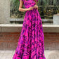 Fashion Printed Dress Graceful Waist Elegant Long Dress