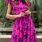 Fashion Printed Dress Graceful Waist Elegant Long Dress