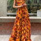 Fashion Printed Dress Graceful Waist Elegant Long Dress