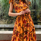 Fashion Printed Dress Graceful Waist Elegant Long Dress