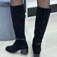 Fall and winter padded suede suede boots