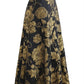 GOLDEN BOUQUET JACQUARD EMBOSSED MAXI SKIRT