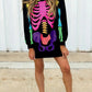 Rainbow Skeleton Sweatshirt Dress