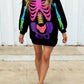 Rainbow Skeleton Sweatshirt Dress