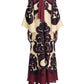 Silk Placement Print Long Sleeve Maxi Dress