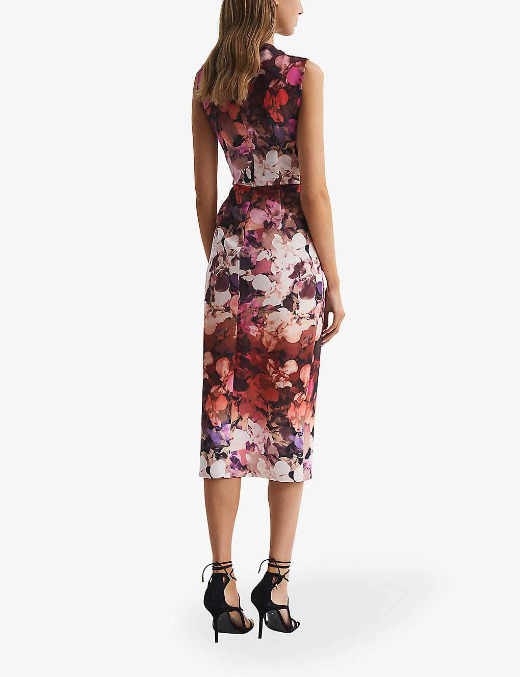 Gradient Print Slim Slit Dress