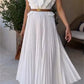 Pleated V-neck Dress