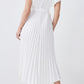 Pleated V-neck Dress