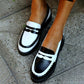 Leopard Print Color Block Suede Loafers