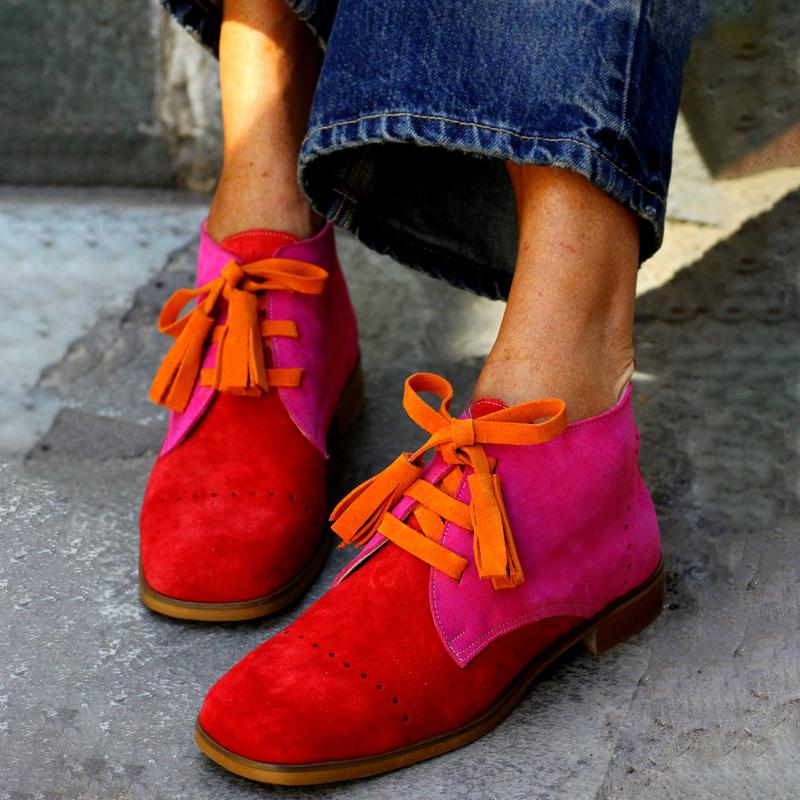 Women's Fashion Color Punching Tassel Single-layer Shoes