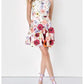 Floral neckline backless crossover dress