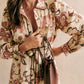 Printed Long Sleeve Shirt Collar Dress