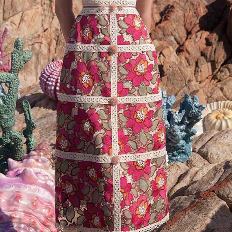 Red floral dress