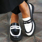 Leopard Print Color Block Suede Loafers