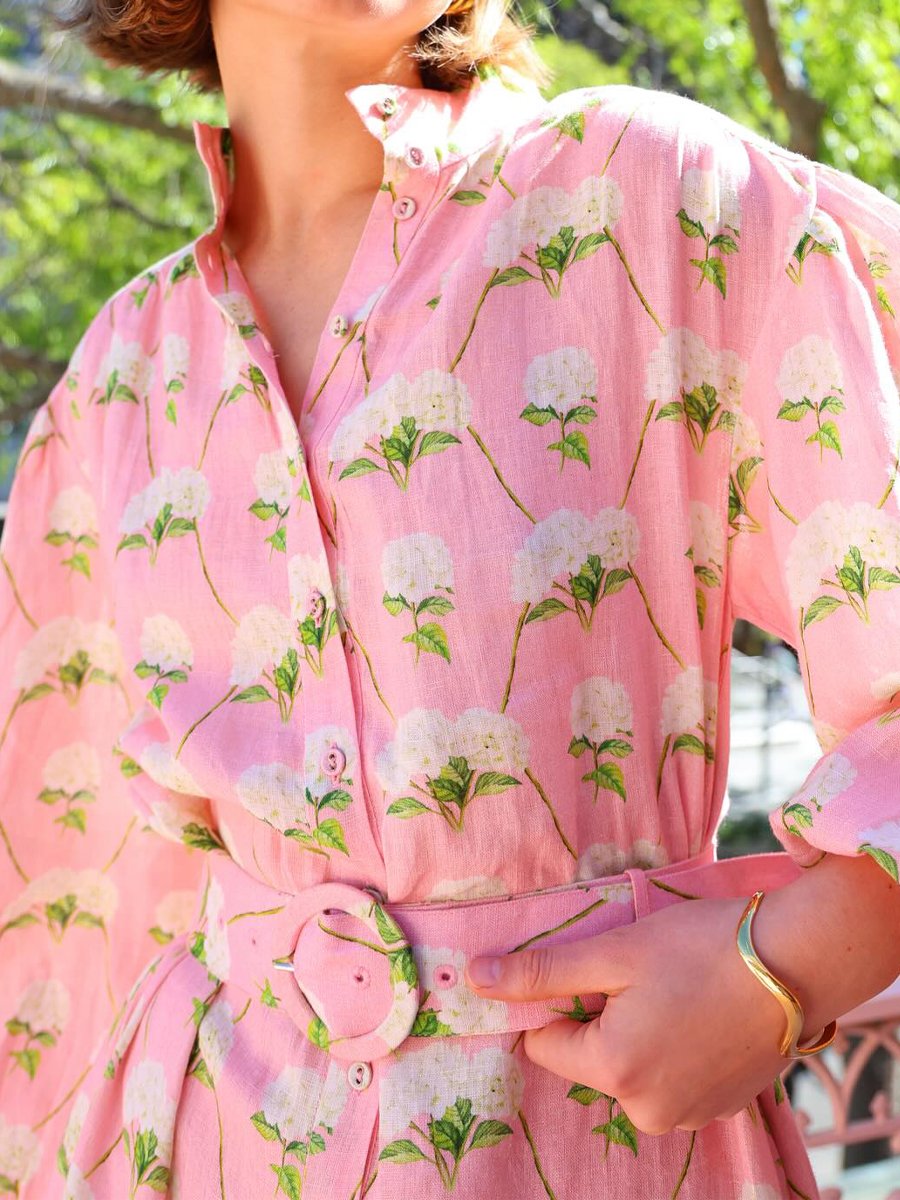 Casual Lantern Sleeve Fashion Printed Shirtdress