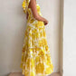 Yellow daisy halter dress