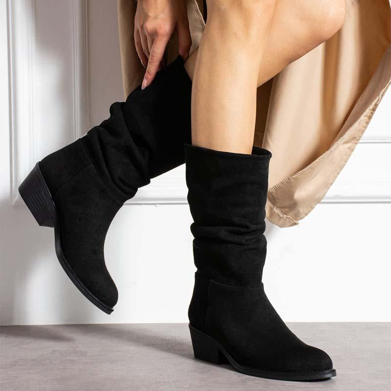 Women's Suede Coarse Heel Boots