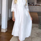 White Elegant Shirt Midi Dress