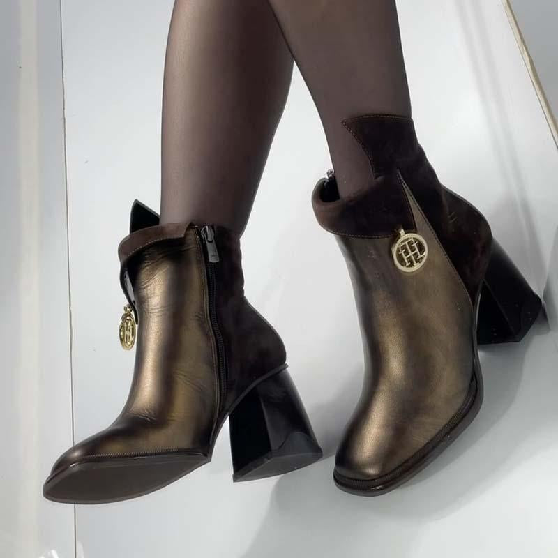 Fashion Crowded-Heeled Square-Toe Boots