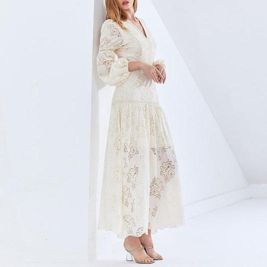 Felicity vintage lace maxi dress