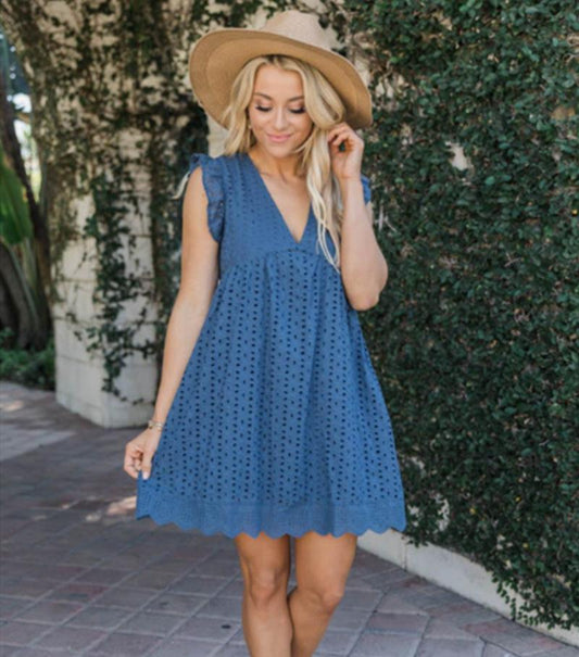 Fresh V-Neck Mini Dress