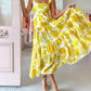 Yellow daisy halter dress