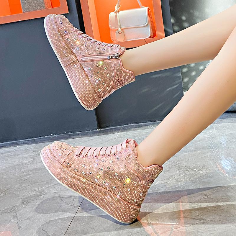 Rhinestone High-top Platform Shoes