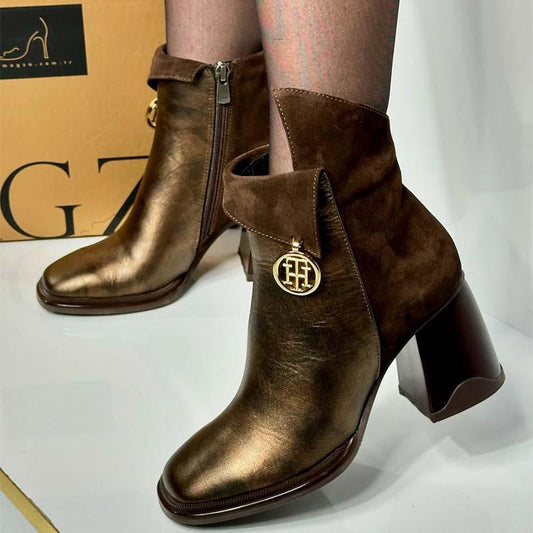 Fashion Crowded-Heeled Square-Toe Boots