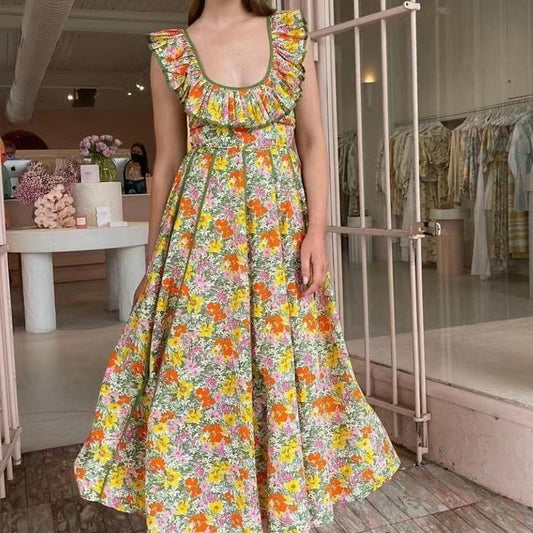 Vintage Floral Long Dress