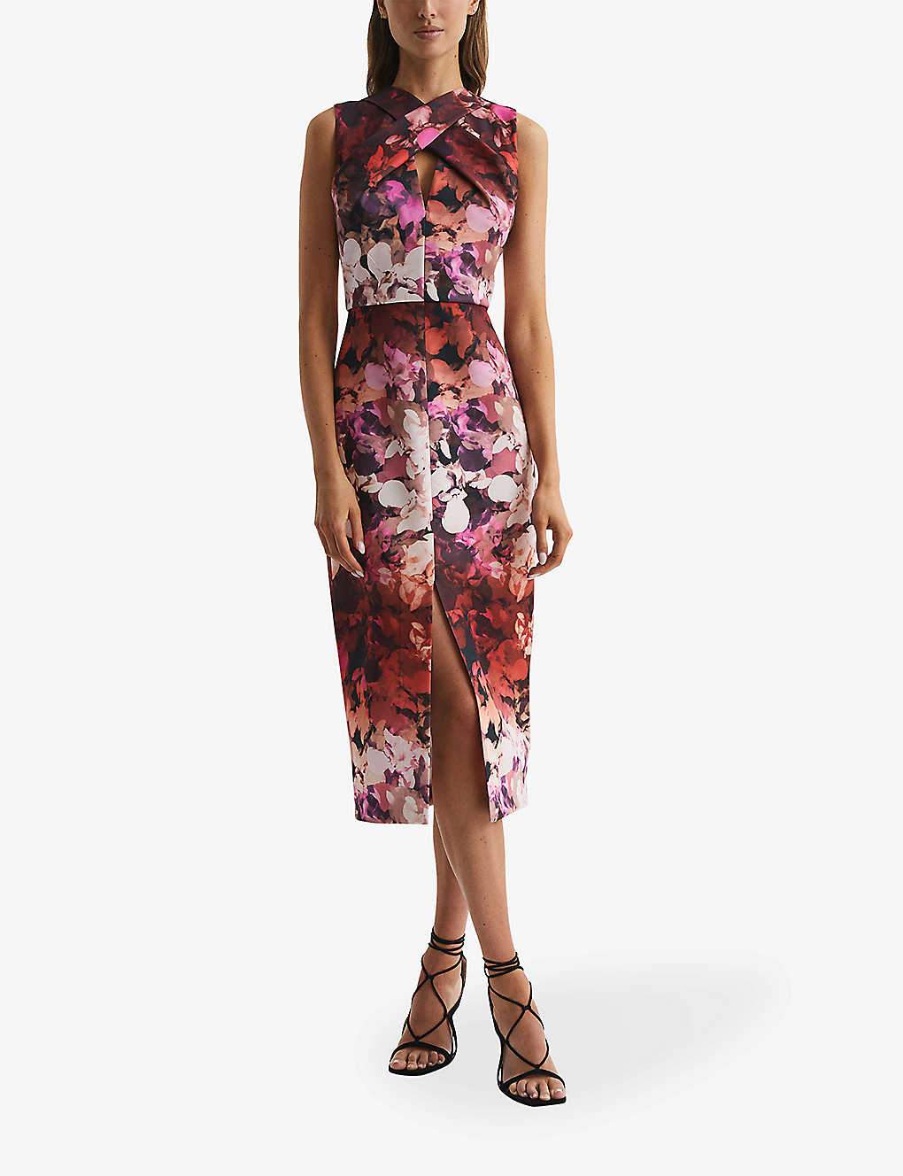 Gradient Print Slim Slit Dress