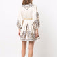 Embroidered Belted Dress