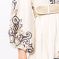 Embroidered Belted Dress