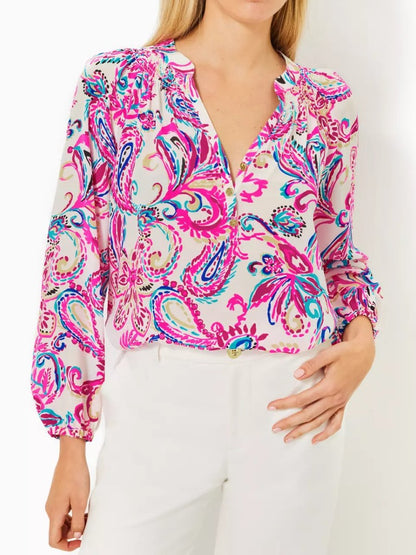 Floral Elegant Silk Top