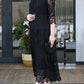 Loose Lace Trim Fashion Long Sleeve Dress