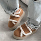 Velcro Striped Plush Sneakers