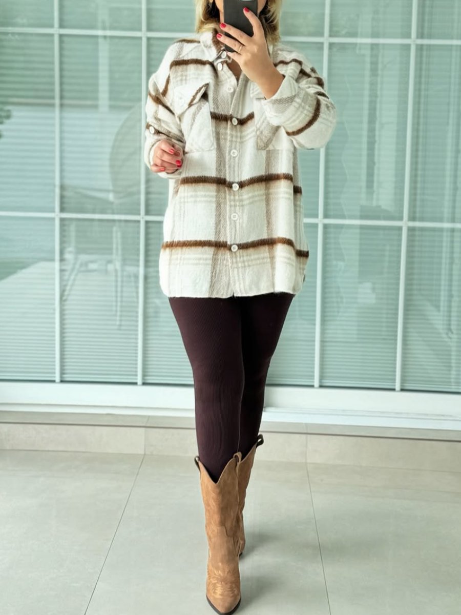 Cashmere Striped Thick Warm Jacket