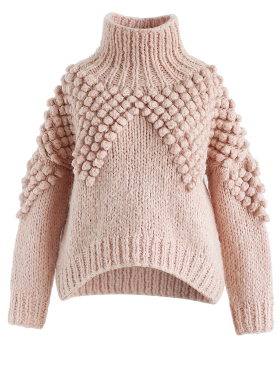 As Peppy As You Are Pom-Pom Turtleneck Sweater