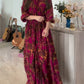 Long Sleeve Elegant Printed Maxi Dress