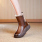 Women's Winter Zipper Round Toe Plush Orthopedic Boots